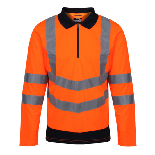 Mens Regatta Pro Hi Vis Long Sleeve Polo Shirt - TRS192