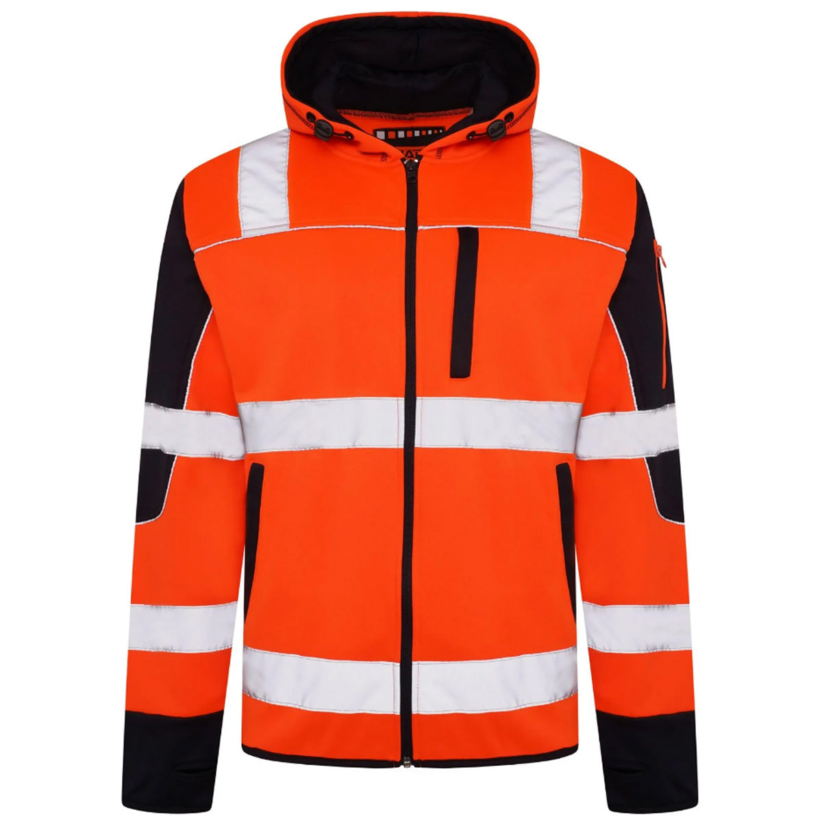 Mens AV044 Hi Vis Workwear Zip Hoodie.