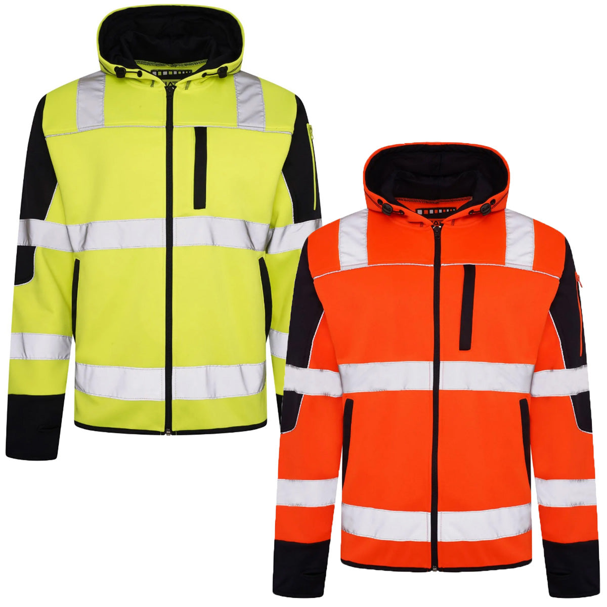 Mens AV044 Hi Vis Workwear Zip Hoodie.