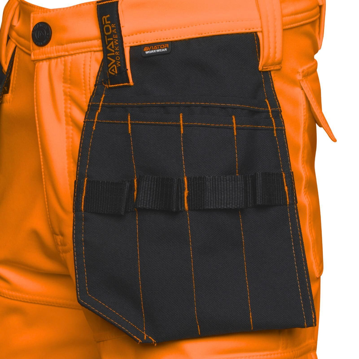 Mens Hi Vis Softshell Waterproof Cargo Trousers.