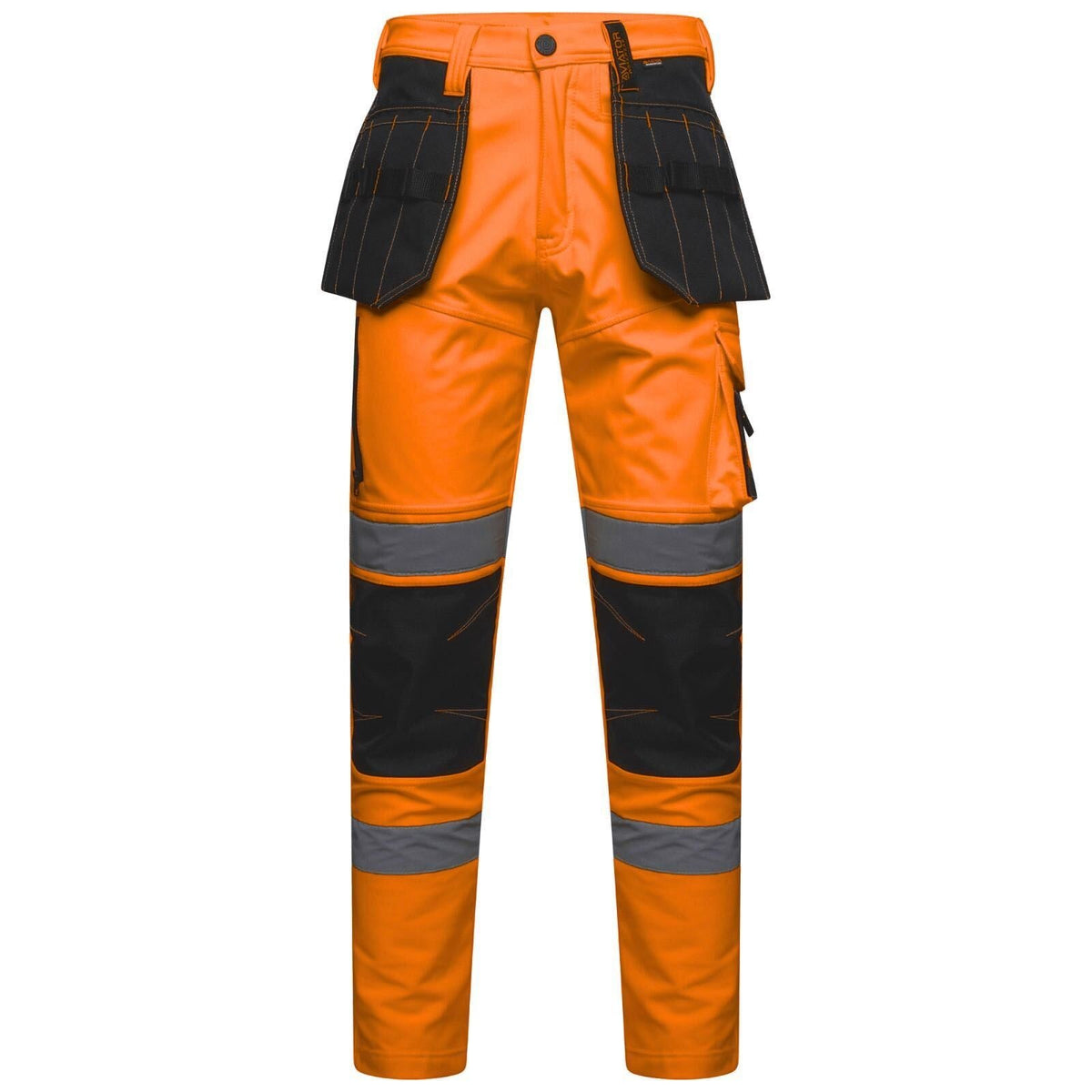 Mens Hi Vis Softshell Waterproof Cargo Trousers.