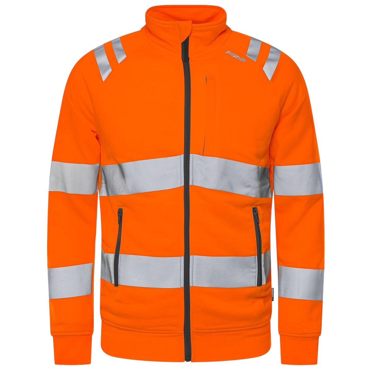 Hi-Vis Sweatshirt Zipper Jacket – Breathable, Reflective, Zip Pockets.