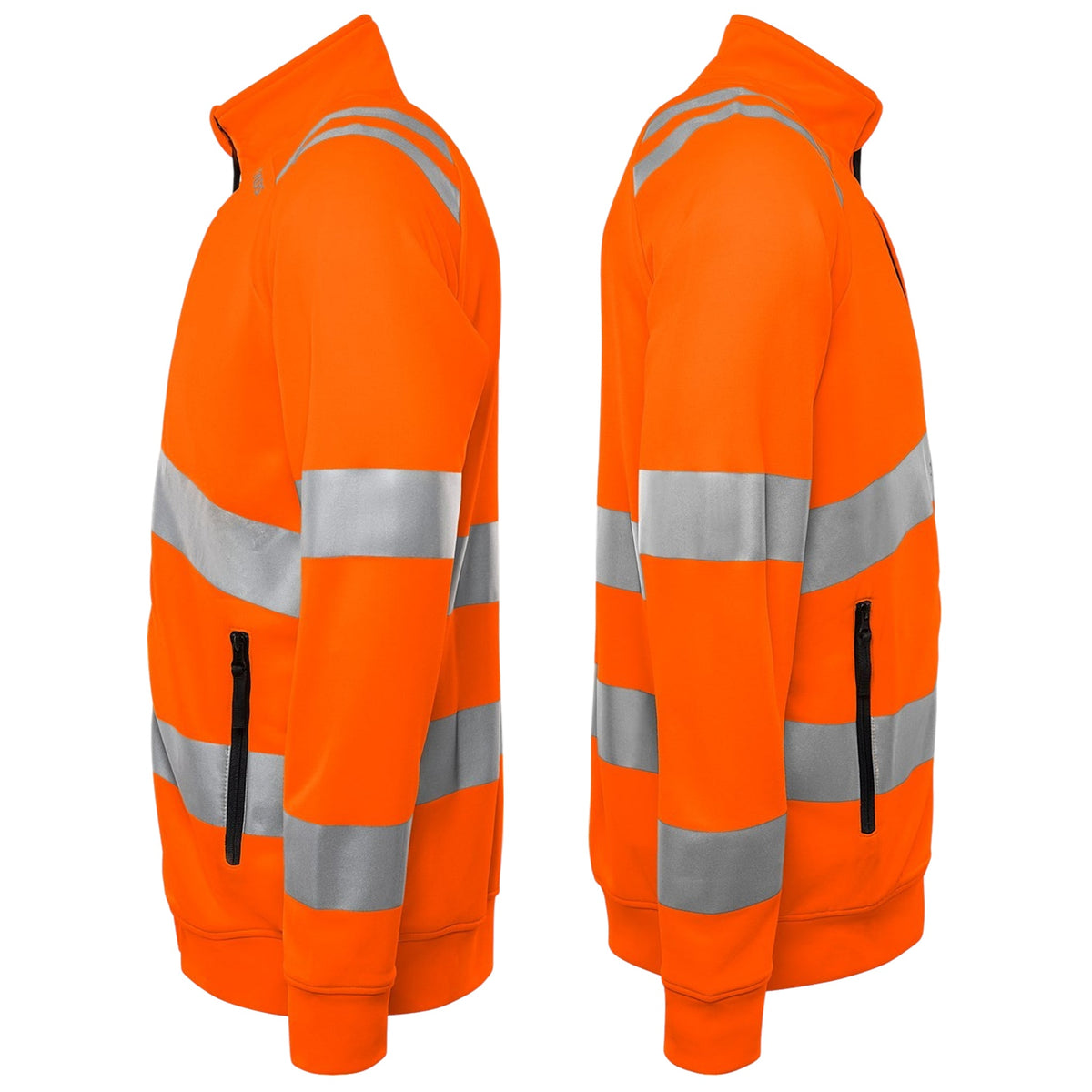 Hi-Vis Sweatshirt Zipper Jacket – Breathable, Reflective, Zip Pockets.