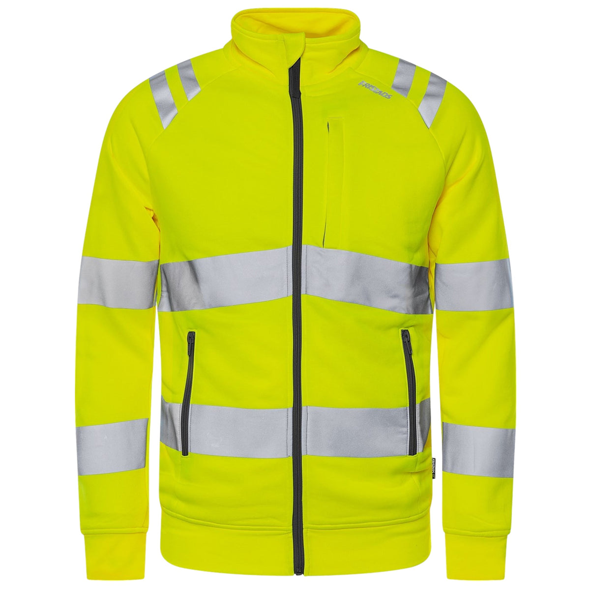 Hi-Vis Sweatshirt Zipper Jacket – Breathable, Reflective, Zip Pockets.